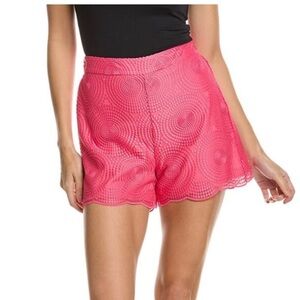 NWT Trina Turk Hanah High Rise Embroidered Pull-On Pink Shorts Resort Cocktail,S
